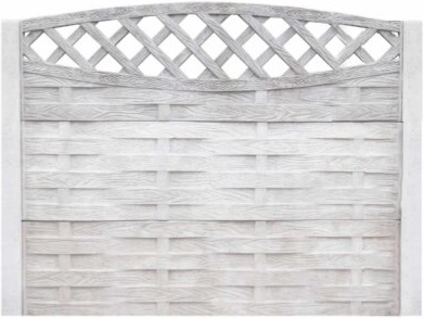 Betonzaun Flecht Holz Offen Bogen – Musterbild (SET 18)