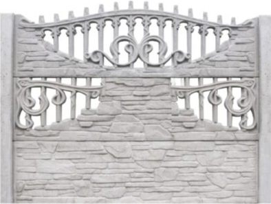 Betonzaun Naturstein Offen #2 – Musterbild (SET 10)