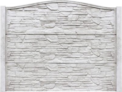 Betonzaun Naturstein Bogen – Musterbild (SET 25)