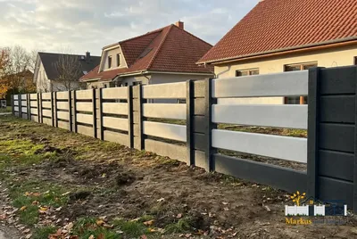Betonzaun Linea Horizont Offen – Beispielbild